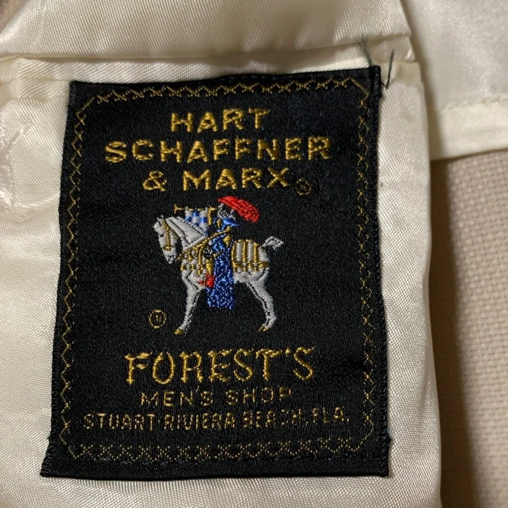 Jack Nicklaus Hart Schaffner Marx Mens Hopsack Blazer 42 R Beige Sport Coat Flaw